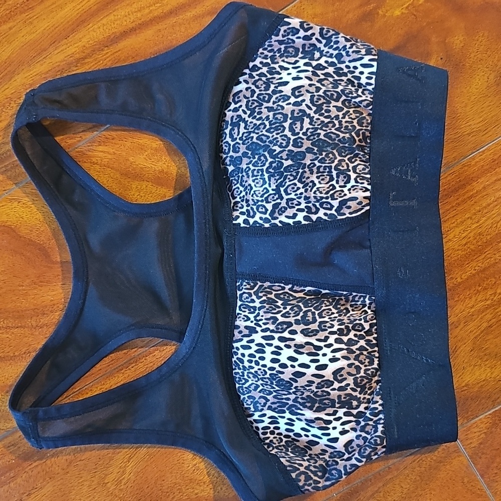 Versace Italia 1969 Luxury Sports Bra Leopard Print Sz S
